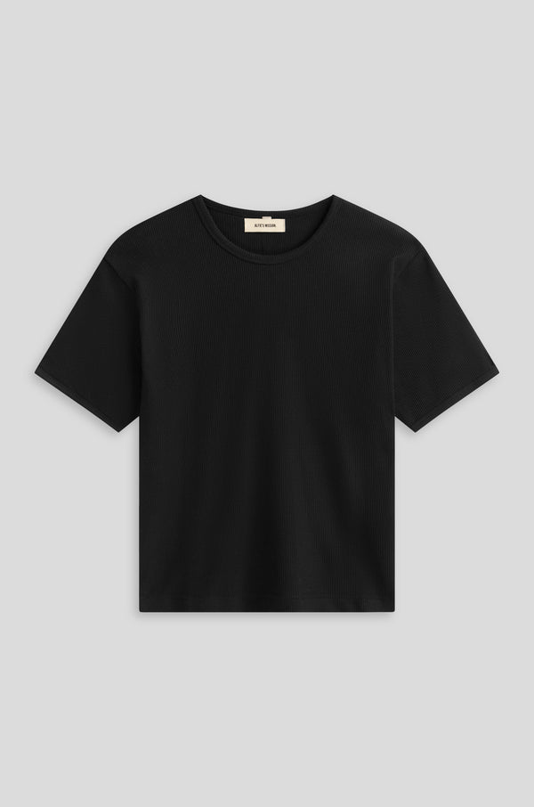 Waffle Tee Black