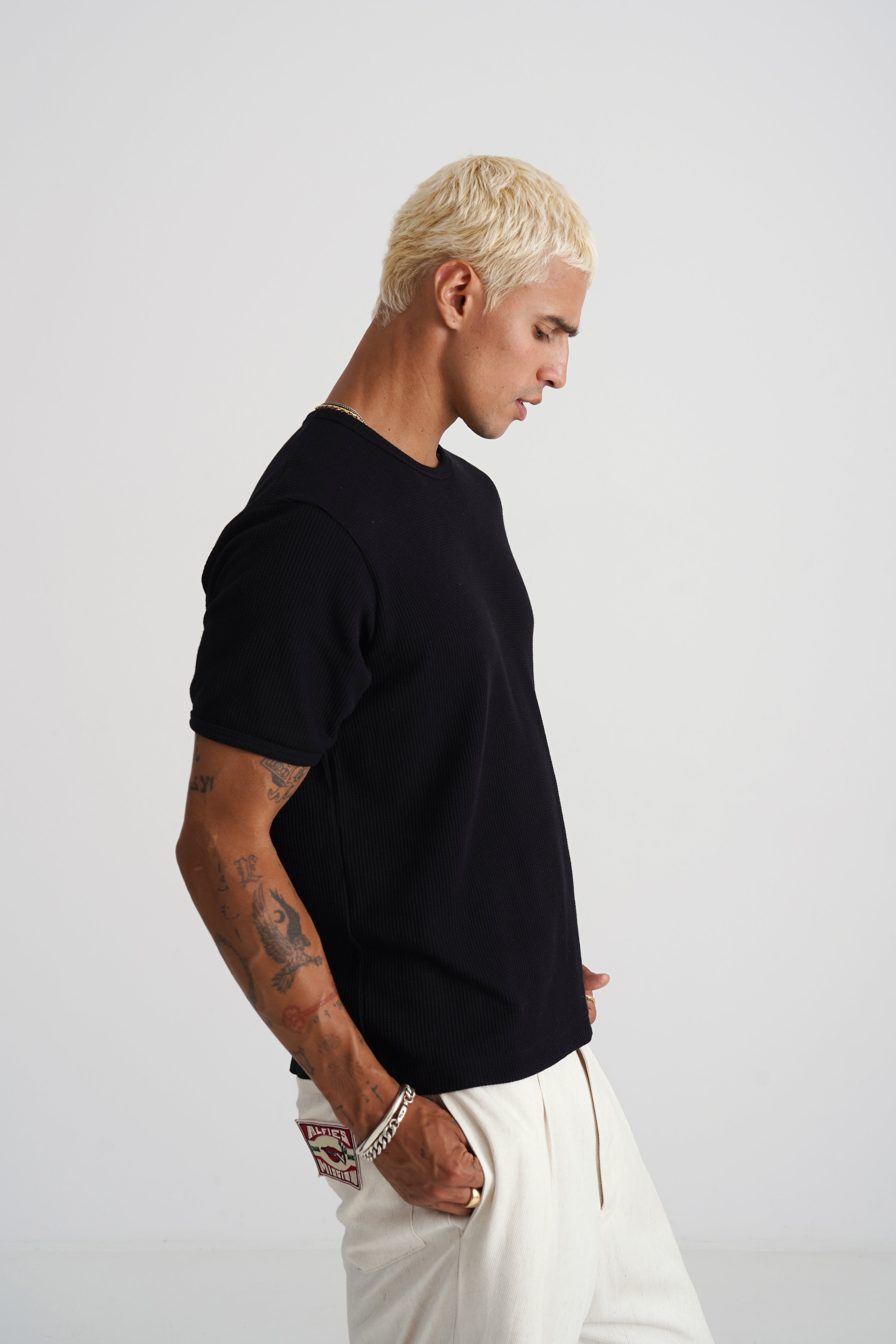 Waffle Tee Black